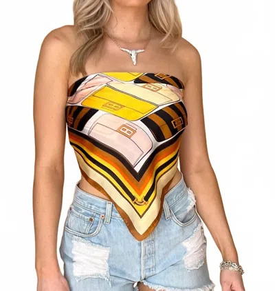 Magic Lay It On Me Scarf Top In Orange Multi