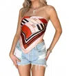 Magic Lay It On Me Scarf Top In Red Multi