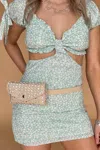 Magic Rhinestone Cowgirl Fanny Pack Bag In Oat