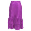 Magic Scarf Women's Satin Mini Pleat Tiered Skirt In Raspberry Sherbet In Multi