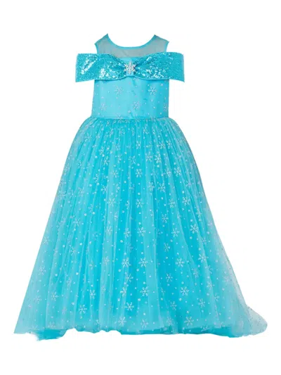 Magical Costumes Kids' Sequin-embellished Snowflake Dress In Blue
