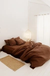 Magiclinen 3-piece Linen Duvet Cover Set In Chocolate Brown At Urban Outfitters