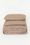 Magiclinen 3-piece Linen Duvet Cover Set In Cinnamon Gingham At Urban Outfitters