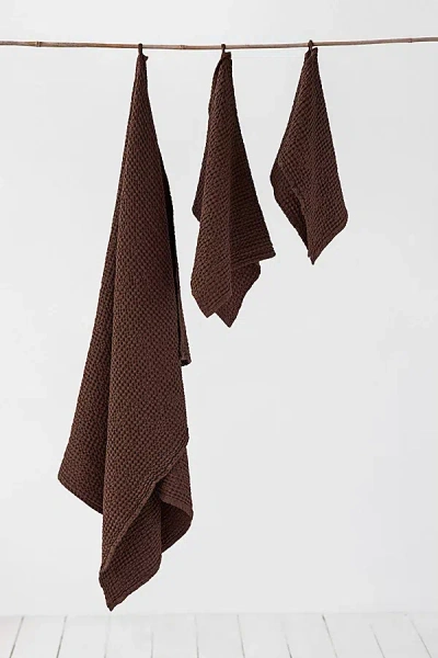 Magiclinen 3-piece Waffle Towel Set In Chocolate Brown At Urban Outfitters