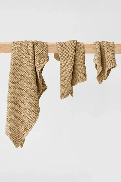 Magiclinen 3-piece Waffle Towel Set In Sandy Beige At Urban Outfitters In Brown