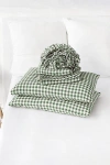 Magiclinen 4-piece Linen Sheet Set In Forest Green Gingham At Urban Outfitters