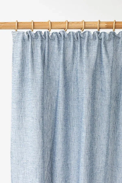 Magiclinen Linen Pencil Pleat Curtains In Blue Melange At Urban Outfitters