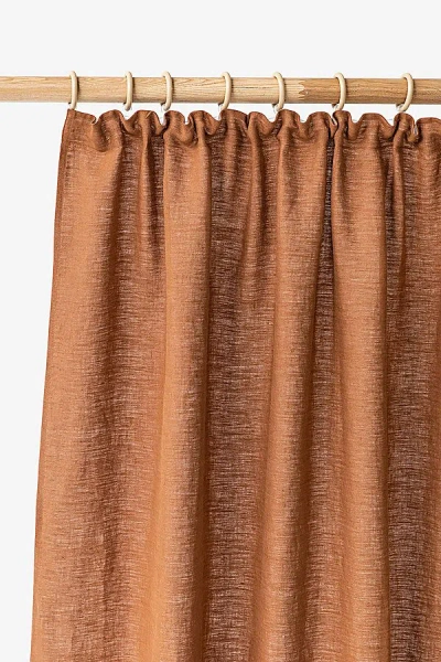 Magiclinen Linen Pencil Pleat Curtains In Cinnamon At Urban Outfitters