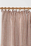 Magiclinen Linen Pencil Pleat Curtains In Cinnamon Gingham At Urban Outfitters