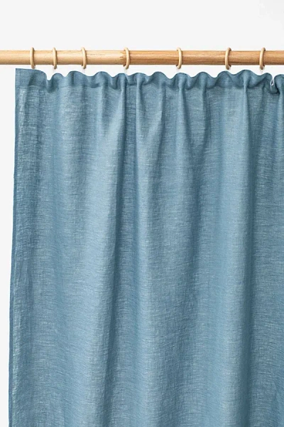 Magiclinen Linen Pencil Pleat Curtains In Grey Blue At Urban Outfitters