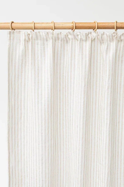 Magiclinen Linen Pencil Pleat Curtains In Striped In Natural At Urban Outfitters