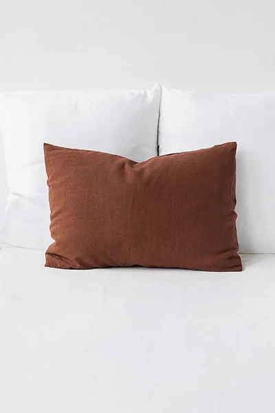 Magiclinen Linen Pillowcase In Chocolate Brown At Urban Outfitters
