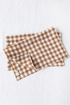 Magiclinen Linen Placemat Set In Cinnamon Gingham At Urban Outfitters