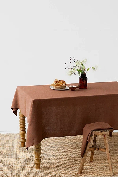 Magiclinen Linen Tablecloth In Chocolate Brown At Urban Outfitters