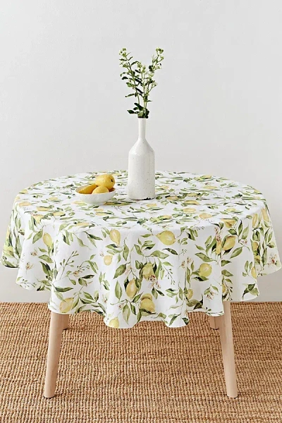 Magiclinen Linen Tablecloth In Citrus Garden Print On White At Urban Outfitters
