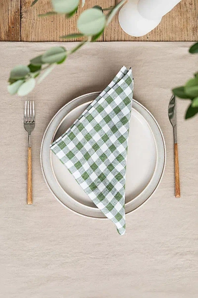 Magiclinen Napkin Set In Forest Green Gingham At Urban Outfitters