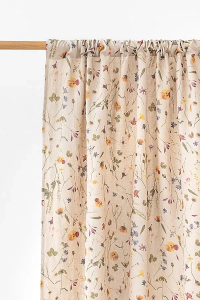 Magiclinen Rod Pocket Linen Curtain Panel In Botanical Print At Urban Outfitters