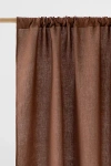 Magiclinen Rod Pocket Linen Curtain Panel In Chocolate Brown At Urban Outfitters