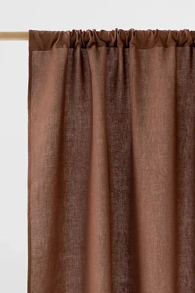 Magiclinen Rod Pocket Linen Curtain Panel In Chocolate Brown At Urban Outfitters