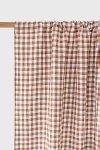 Magiclinen Rod Pocket Linen Curtain Panel In Cinnamon Gingham At Urban Outfitters