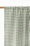 Magiclinen Rod Pocket Linen Curtain Panel In Forest Green Gingham At Urban Outfitters