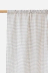 Magiclinen Rod Pocket Linen Curtain Panel In Natural Gingham At Urban Outfitters