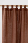Magiclinen Tab Top Linen Curtain Panel In Chocolate Brown At Urban Outfitters