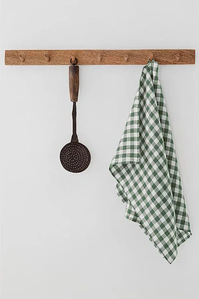 Magiclinen Tea Towel In Forest Green Gingham At Urban Outfitters
