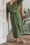 Magiclinen Waffle Hooded Bath Robe In Forest Green, Women's At Urban Outfitters