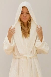 Magiclinen Waffle Hooded Bath Robe In White