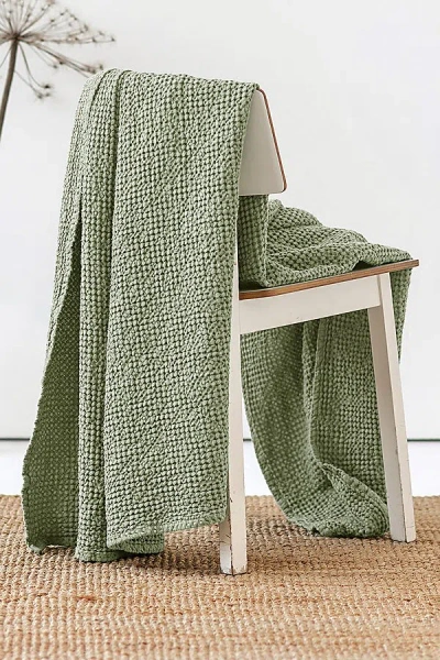 Magiclinen Waffle Throw In Pistachio Green At Urban Outfitters