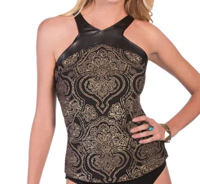 Magicsuit Bandana Clyde High Neck Tankini Top In Black