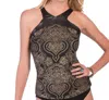 Magicsuit Bandana Clyde High Neck Tankini Top In Black In Brown