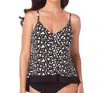 Magicsuit Bermuda Triangle Underwire Jolene Layered Tankini Top In Black White In Black