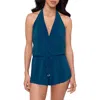 Magicsuit Solid Bianca Romper One Piece Swimsuit In Blue