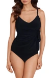 Magicsuit ® Carma Side Tie Solid Tankini Top In Black