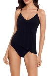 Magicsuit Womens Chain Link Eliza Tankini Shirred Bikini Bottoms In Black