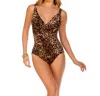 Magicsuit Charlize Underwire Animal Print V-neck One Piece Swimsuit In Mag Cheetah In Brown