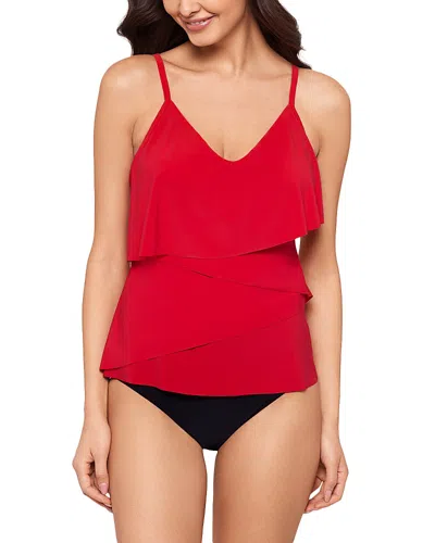 Magicsuit Chloe Draped Tankini Top In Red