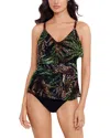 Magicsuit Womens Nighthawk Tiered Tankini Top Shirred Bikini Bottoms In Multi