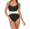 Magicsuit Color Block Serena One Piece Swimsuit In Black White In Black