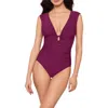 Magicsuit ® Dash Open Back Plunge One-piece Swimsuit In Purple