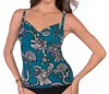 Magicsuit Edie Underwire Tankini Top Bikini In Mag Fez In Blue