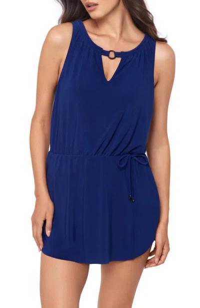 Magicsuit ® Effie Sleeveless Blouson Skirted Shaping One-piece Swimsuit In Blue