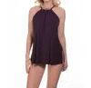 Magicsuit Golden Opportunity Convertible Parker High Neck Underwire Swimdress In Mag Fig In Brown