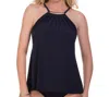 Magicsuit Golden Opportunity Marni High Neck Underwire Tankini Top In Navy In Blue
