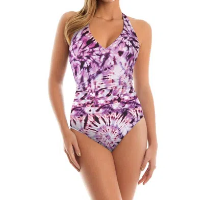Magicsuit Good Vibes Trudy Strappy Back One Piece Swimsuit In Purple