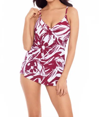 Magicsuit Impressionist Willow Swim Dress In Cherry In Multi