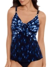 Magicsuit Womens Indio Akikio Printed Tankini Top Shirred Bikini Bottoms In Blue,multi