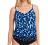 Magicsuit Justina Blouson Tankini Top In Blue In Blue